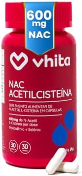 NAC N Acetil L Cisteina 600mg - 30 Cápsulas - Vhita