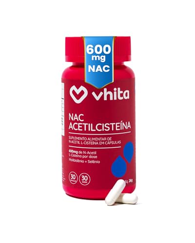 Nac 600mg N-Acetilcisteína Com Selênio e Molibdênio 30 Cápsulas V...
