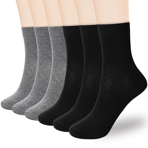 Image of Corlap Women's Thin Above Ankle Socks - 6Pairs Cotton Casual Bootie Dress Crew Socks