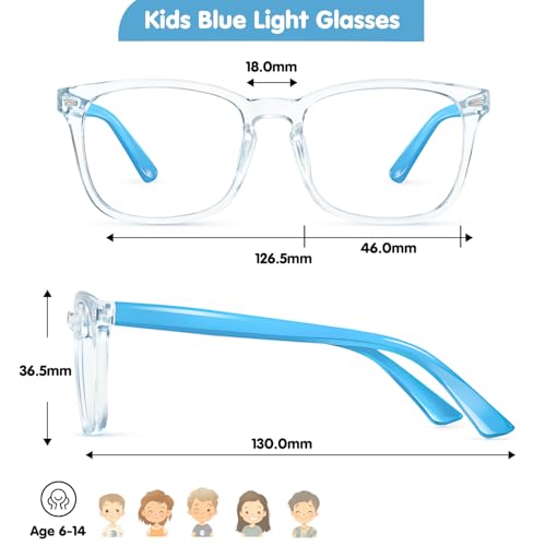 Image of Blue Light Blocking Glasses for Kids Boys Girls Computer Glasses TR90 Unbreakable Anti-Glare UV400 age 2-18 | CHEERS DEVICES Blue Light Blocking Glasses for Kids Boys Girls Computer Glasses TR90 Unbreakable Anti-Glare UV400 age 2-18