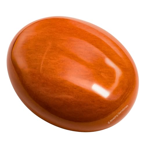 Image of Amazing Gemstone Chocolate Jasper Crystals and Healing Stones - Large Palm Stone Crystals Piedra - Crystal for Good Luck, Positive Energy, Meditation - Unique Stocking Stuffers and Birthday Gifts
