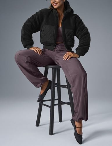 Womens Winter Trendy Full Zipper Fleece Jackets Long Sleeve Relaxed Warm Sherpa Coats with Pockets2