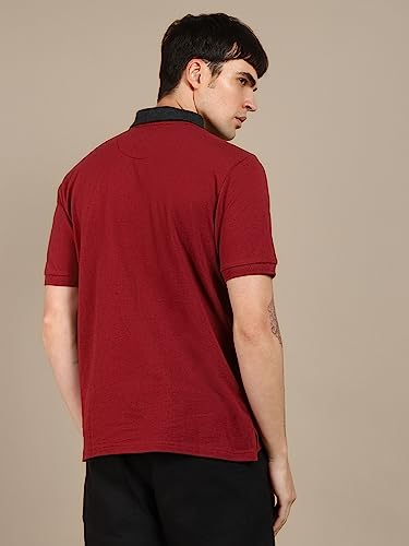 Image of Dennis Lingo Men's Cotton Polo Neck Regular Fit T-Shirt