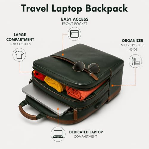 Image of FUR JADEN Anti Theft Number Lock Backpack Bag with 15.6 Inch Laptop Compartment,Organizer Pocket for Men Women Boys Girls (Tan & Green)