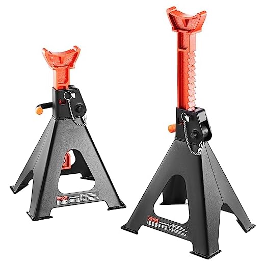 VEVOR Jack Stands, 6 Ton (13,000 lbs) Capacity Car Jack Stands Double Locking, 14.2-23 inch Adjustable Height, for lifting SUV, Pickup Truck, Car and UTV/ATV, Red, 1 Pair