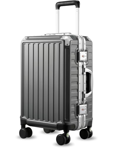 LUGGEX Carry On Luggage with Spinner Wheels, 20 Inch Aluminum
