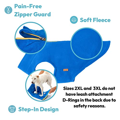 Gooby Zip Up Fleece Dog Sweater, Turquoise, 2X-Large, Warm Pullover Fleece Step-in Dog Jacket Without Ring Leash - Image 3