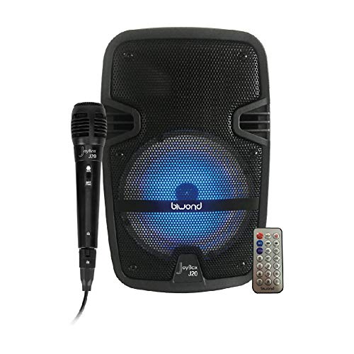 Biwond JoyBox J20 Altavoz 6.5 Inalámbrico + Micrófono (10W RMS, RGB, Bluetooth TWS, 1200 mAh, Karaoke, FM, MicroSD, USB) - Negro
