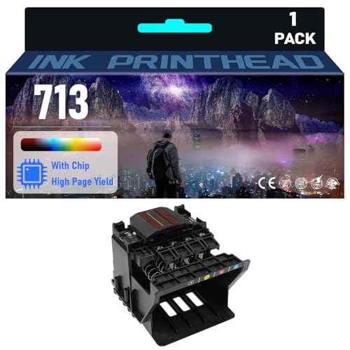 JIABINGBEI 713 3ED58A Ink Printhead (with chip) High Yield Compatible Replacement for HP DesignJet T210 T230 T250 T630 T650 Printers,1set