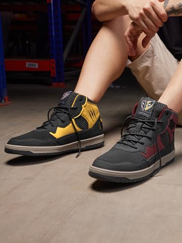 Image of The Souled Store Official Wolverine X Deadpool Men and Boys Lace Up High Top Split Sneakers