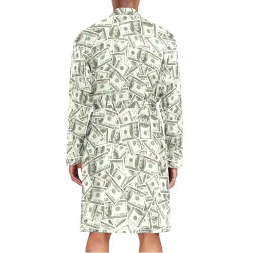 Men's Robes Lightweight Long Sleeve Kimono Bathrobe Soft Sleepwear Loungewear with Pocket3