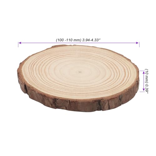 JOIKIT 20 PCS 10-11cm Wooden Slices, Natural Wood Discs, Unfinished Wooden Log Slices Wood Circles for DIY Crafts Decoration - Image 2