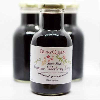 Berryqueen Original Organic Elderberry Syrup - Pure Natural - Immunity Boost - Herbal Supplement - Easy As Juice Loved By Kids And Adults - 8 Oz #TOP6