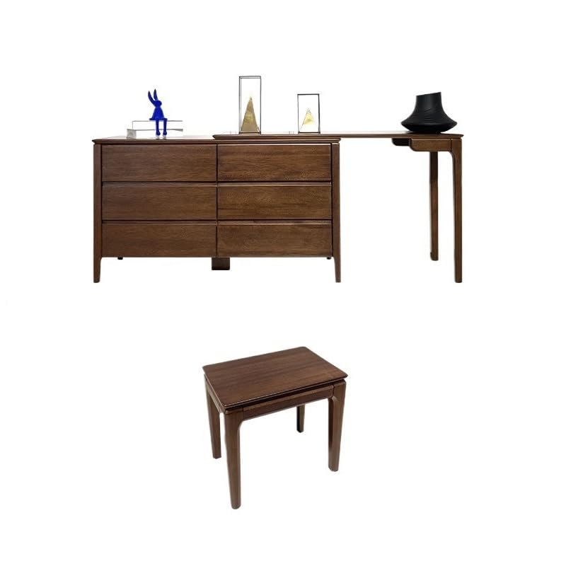 ENGENDER Vanidad Maquillaje Tocador de Madera con gabinete Lateral, tocador for Dormitorio, Cama, Escritorio Tocador