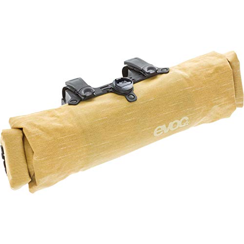 EVOC HANDLEBAR PACK BOA Handlebar Bag Bicycle Bag for Additional Storage Space (Size: L, 5L Storage Space, BOA Fit System, Quick Access on Both Sides, Waterproof and Dirt-Repellent), Clay Yellow
