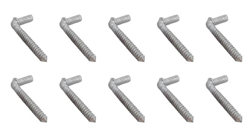 Male Lag Screw Gate Hinge 5/8" x 4 1/2" (Adjustable) Galvanized Steel (Set of 10)