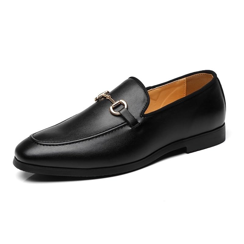 Men's Dress Classic Slip-On Formal Casual Shoes Business Oxford Pointed Toe Leather Low Derby Shoes for Men