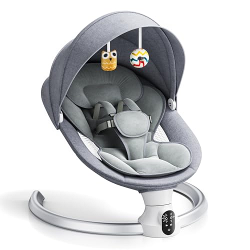 Kotsy transat Bebe Electrique APP Peut contrôler la Chaise,avec télécommande,balancelle Bebe Electrique 5 Vitesses de Balancement,balancoire Bebe, Arche avec Jouets