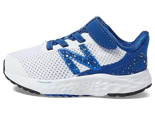 Image of New Balance Kid's Fresh Foam Arishi V4 Hook & Loop Running Shoe, White /Night Sky /Marine Blue, 4 XW Infant