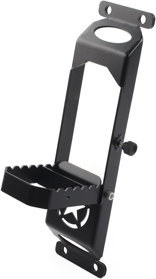 GZYF Five-Star Style Pegs Folding Step Ladder, Auto Door Hinged Step Pedals, Black Door Hinge Foot Steps Metal Solid Steel for Jeep Wrangler JK 2007-2022