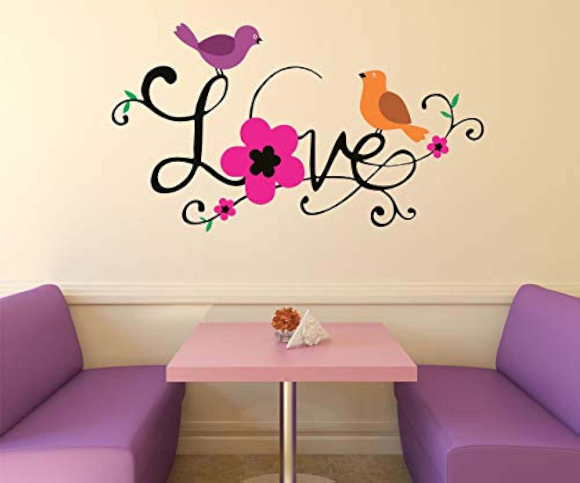 LANSTICK Love Wording with Designed Sticker for WALL Decoration