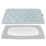 Pack and Play Sheet Quilted, Breathable Thick Play Yard Playpen Sheets, Lovely Print Mattress Pad Cover 39'×27'×5' Fit Baby Portable Mini Cribs, Suitable for Graco Play Yards and Foldable Mattresses