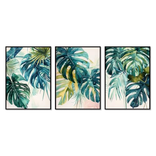 Art moderne pour la maison et le bureau : affiche tropicale sous cadre noir 30x40cm