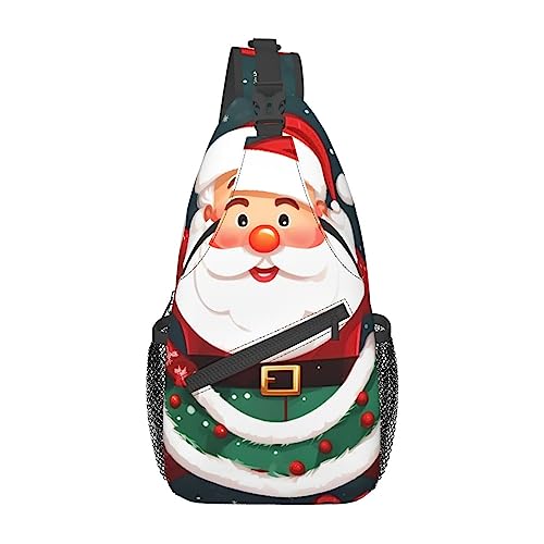 Sac à dos à bandoulière Père Noël noir en taille unique pour homme et femme