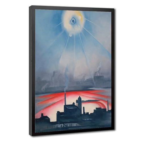 Impression toile East River Georgia O'Keeffe avec cadre en suspension premium
