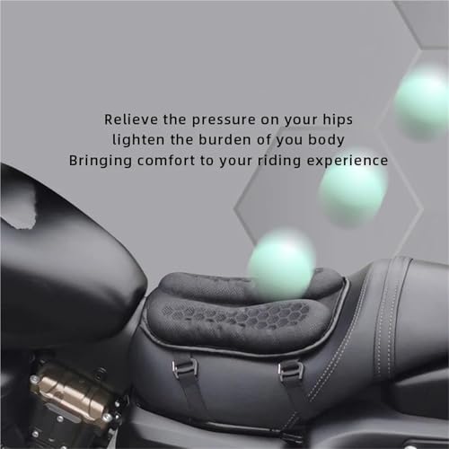 Funda de asiento de moto transpirable y cojín de aire trasero 6