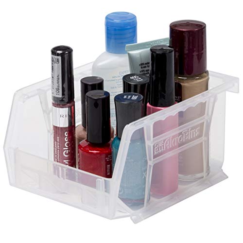 Image of Akro-Mils 30210 AkroBins Plastic Storage Bins,Space-Saving Stackable Bins for Garage,Pantry,Craft Organization,5-Inch x 4-Inch x 3-Inch,Clear,(Pack of 24)