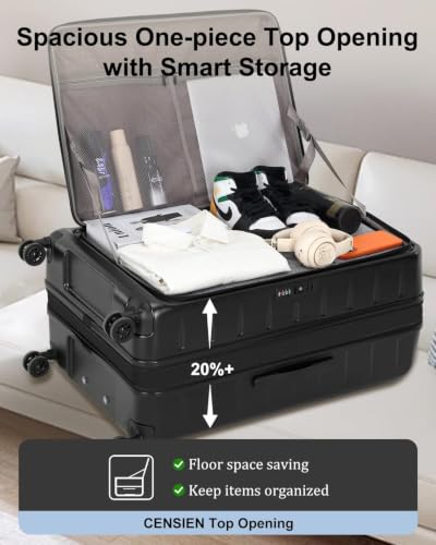 Image of CENSIEN Expandable Checked Luggage, 28 Inch Top Opening Trunk Suitcases