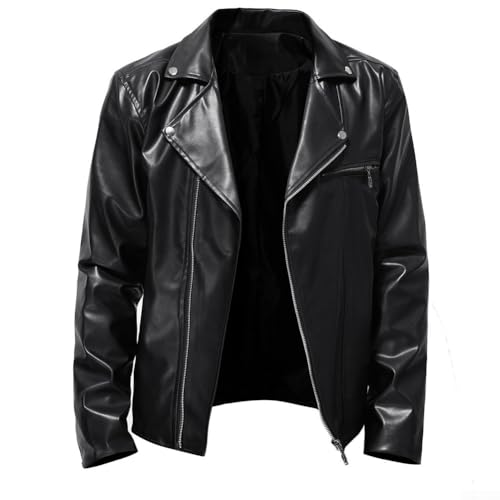 Veste en cuir synthétique homme sans rigidité pour silhouette élancée