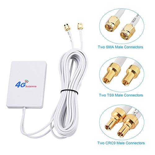 Bewinner-4G-3G-LTE-Antena-de-Alta-GananciaEnrutador-Movil-4G-3G-con-Cable-de-29m-para-Mejore-la-Cobertura-de-Red-de-Banda-Ancha-Movil-y-Las-Capacidades-de-Recepcion-WiFi-TS-9-SMA-CRC9TS9