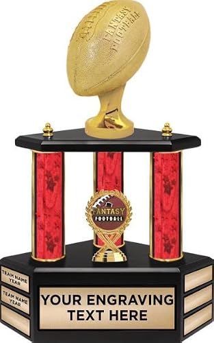 Crown Awards 20" Fantasy Football Red Stars Perpetual Trophy