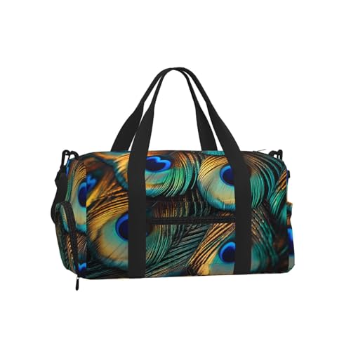 Bolsa de viaje resistente al agua con compartimento para zapatos y diseño de plumas