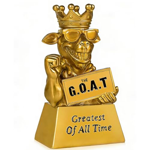 Pyoimmne Goat Trophy, 7" Muscle G.O.A.T. Resin Award, Funny Trophies for Fantasy Football, Sports Competitions, Trophy for Adults, Friends, Winners, Best Player, Coworkers, Encouragement Gift