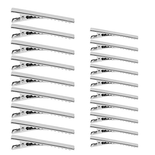 100Pcs Silver Alligator Metal Hair Clips,Single Prong Alligator Clips Curl Clips for Hair Care, Arts & Crafts Projects, Dry Hanging Clothing, Office Paper Document Organization