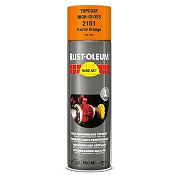 RUST-OLEUM 2151 Hard Hat Topcoat Ral-Colours, The Nr. 1 Industrial Paint Aerosol. Go Further, Work Faster, Last Longer!, Pastel orange-RAL 2003