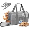 Refrze Cat Carrier,Dog Carriers for Small Dogs Medium Cats Pet Carrier up to 15 Lbs, TSA Airline Approved Cat Carrier Soft, Cat Dog Crate Travel Bag,Grey