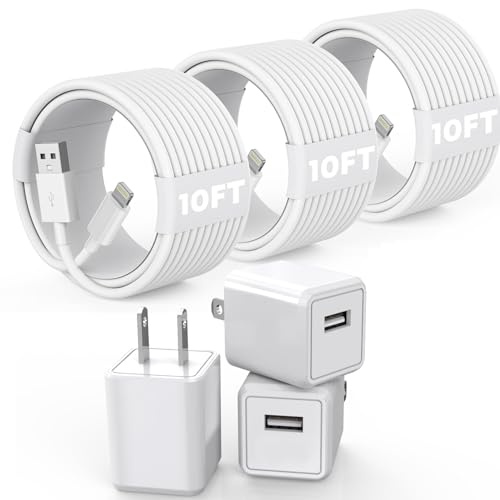 3Pack 10FT Long iPhone Charger,[Apple MFi Certified]…