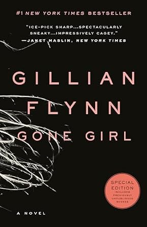 Gone Girl by Gillian Flynn, depicting thin branches on the left side over a black background.