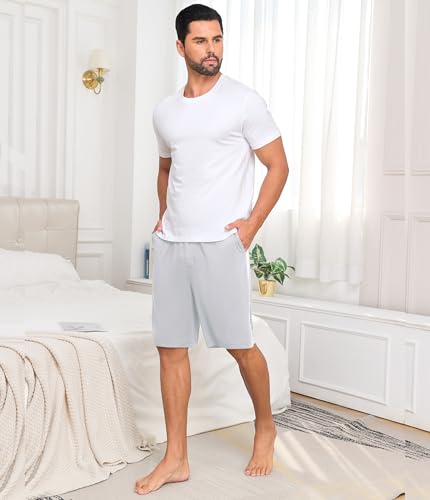 Image of CF Mens Pajama Shorts Bamboo Rayon & Cotton Sleep Shorts Lightweight Pants