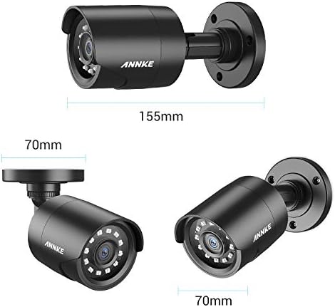 ANNKE 1080p HD Wired Home Security Camera, 2-pack CCTV Bullet Camera for Surveillance System, 100 ft Night Vision, 3.6mm Lens, Outdoor Indoor Use