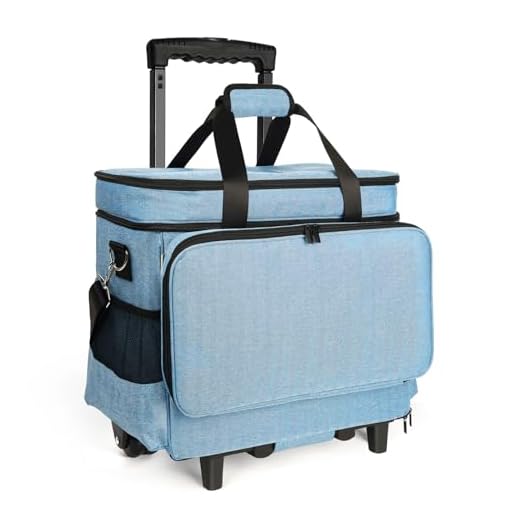 Lorzon Sewing Machine Case with Wheels, Rolling Sewing Machine Tote for Carrying, Fits for Most Machines
