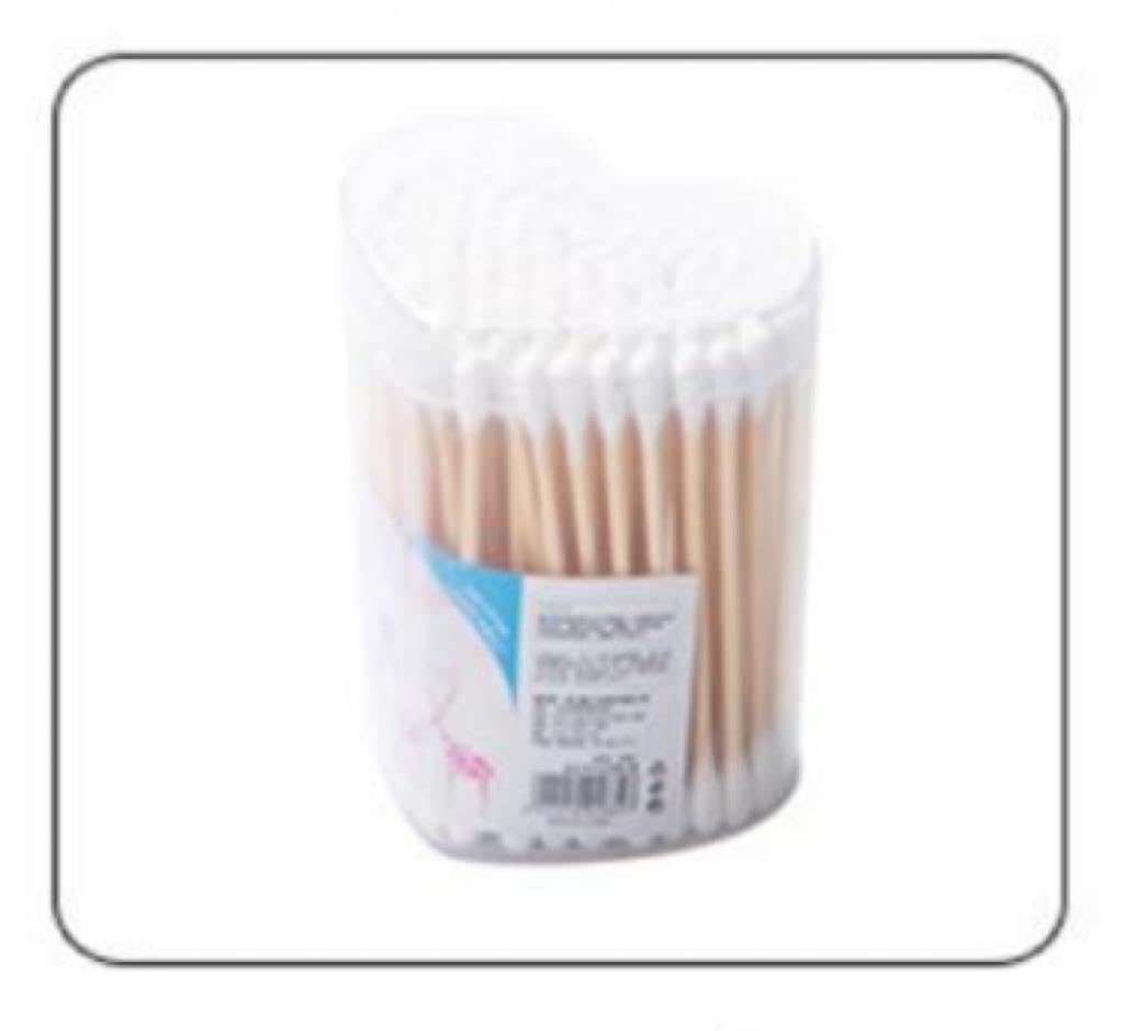 DCELLA Bamboo Cotton Ear Buds | Multipurpose Double Tip Cotton Earbuds | Swabs with Sustainable Bamboo Better Than Wooden Stick | Cotton Swabs for Ear (100 Sticks, Heart Small Shape) (Pack of 1)