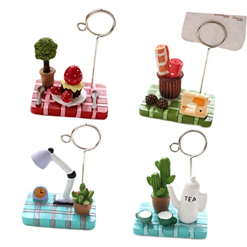 FOYTOKI Plants Memo Clip Stand Unique Photo Holder for Messages Notes Decorative Desktop Organizer for Home Office for Spaces Cute Microlandschaft Design