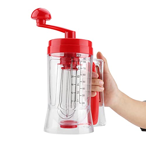 Batter Dispenser, Hand Operated Batter Mixer Easy Dispensing Baking Tool for Cakes Waffles and Batters with Scale, ABS Material