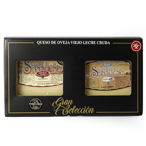 Queso Viejo Ciudad de Sansueña (Pack 2 unidades a elegir:Curado,AOVE,Trufa y Curado) Ideal Cesta Gourmet Regalo de Oveja Receta Artesanal Curación 12 meses