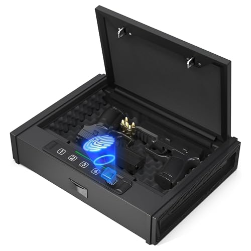 Biometric Handgun Safe with Fingerprint & Keypad Lock